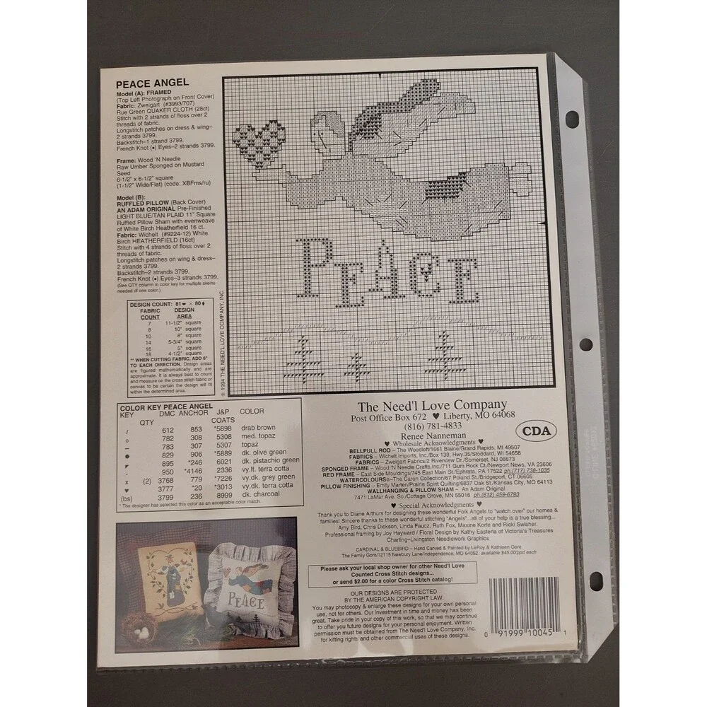 WOODLAND ANGELS Cross Stitch Pattern Need’l Love 45 Diane Arthurs Primitive Folk